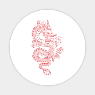 Red Asian Dragon Magnet